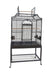HQ 38x23x69 Opening Scroll Top Bird Cage with Stand - Black
