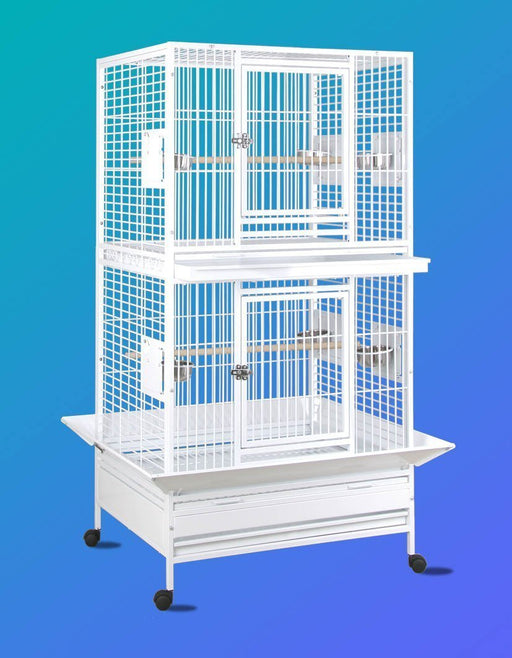 HQ 36x28 Double Stack Cage - Platinum White