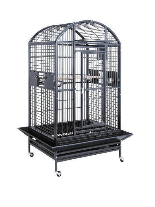 HQ 40x30x72 Dome Top Bird Cage with Drop Front - Black