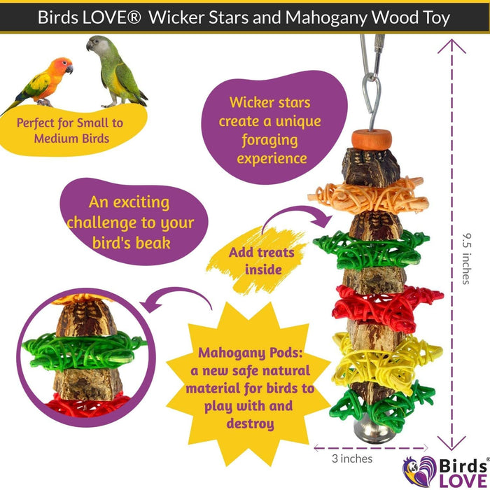 Birds LOVE Mahogany Wood Bird Toys