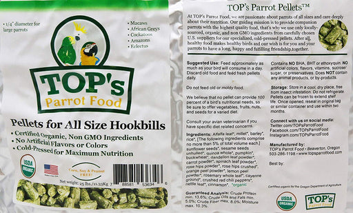 TOP's Parrot Food Pellets 25 LB Bag