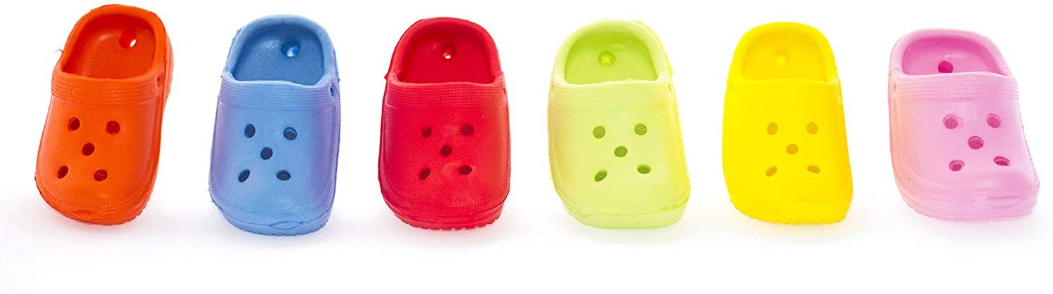 Birds LOVE 6 pk 1-Grommet only Mini Sneakers Shoes or Rubber Sandal Toys for Birds, Cats, Ferrets, Rabbits, Guinea Pigs and Small Animals