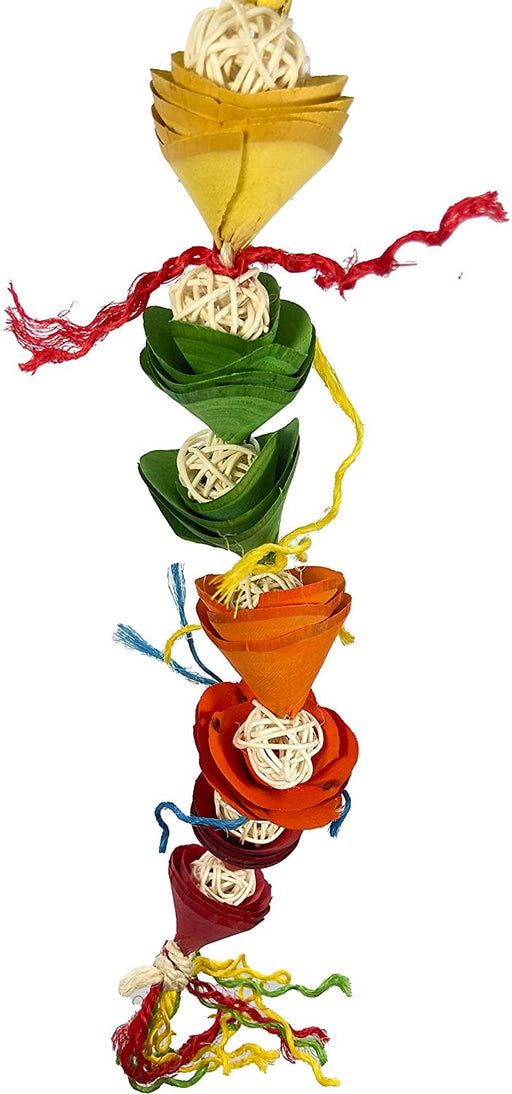 Birds LOVE Wood Tulips Parrot Toys for Small & Medium Birds, Chewing Hanging and Shredding Toy for Cage and Playgym